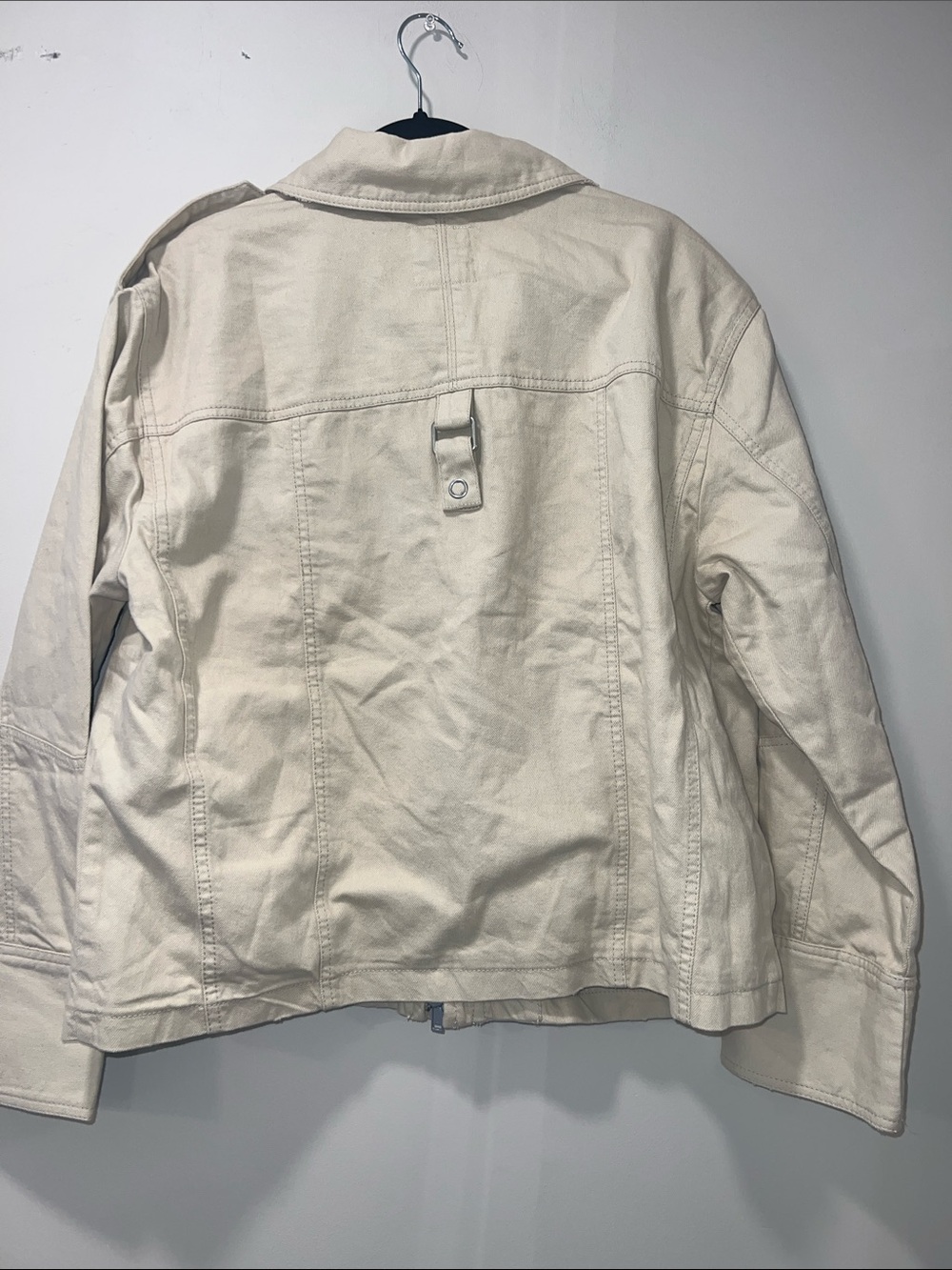 Free People x We The Free Kali Washed Utility Jacket Morning Oat Medium - Picture 10 of 14